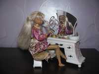 Mebelki Barbie - Toaletka + akcesoria i Lalka ..