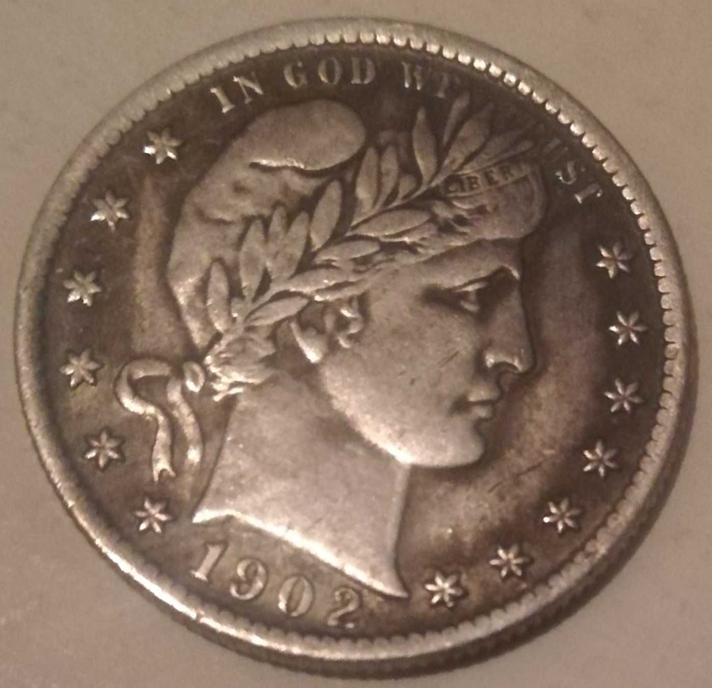 USA, 1/4 dolara 1902 o Barber Quarter