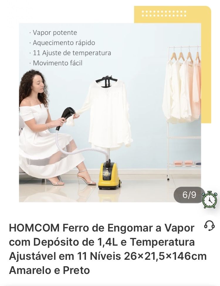 Ferro de Engomar a Vapor com Depósito de 1,4L