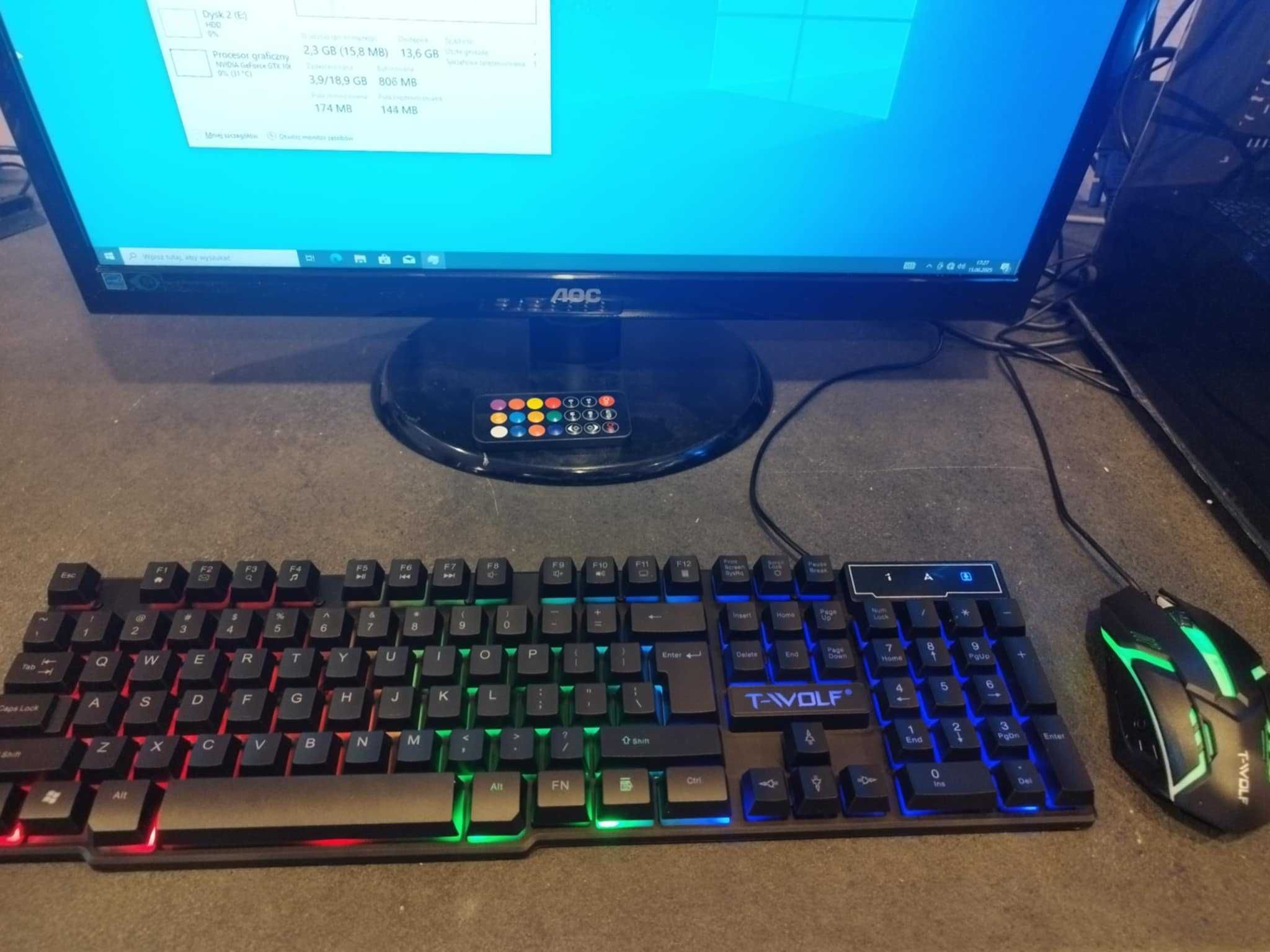 Komputer Gamingowy i7 + NVIDIA + RGB + Monitor + Klawiatura + Mysz
