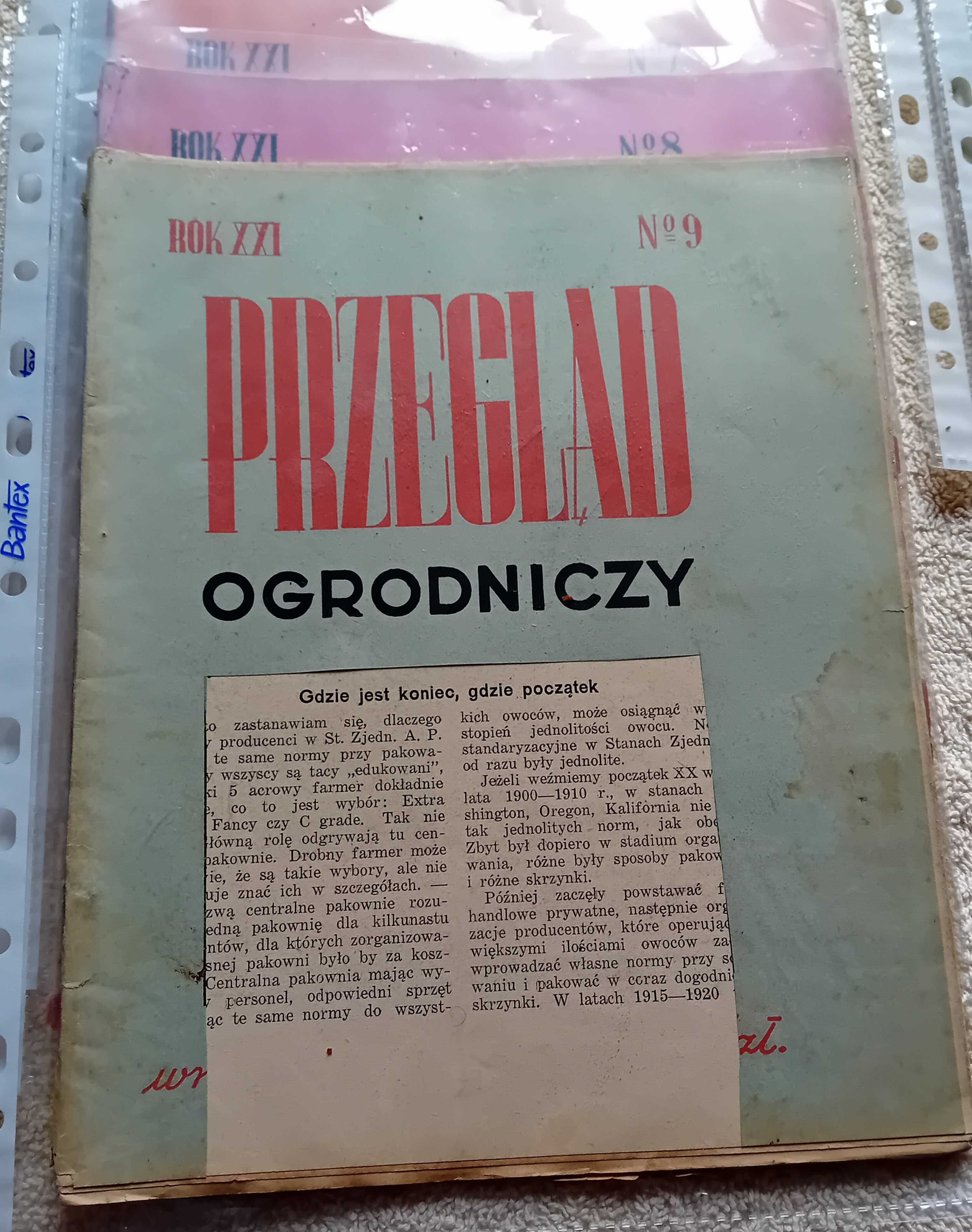 Przegląd ogrodniczy, rocznik 1938 (niekompl) rok XXI, brak num. 2,3,10