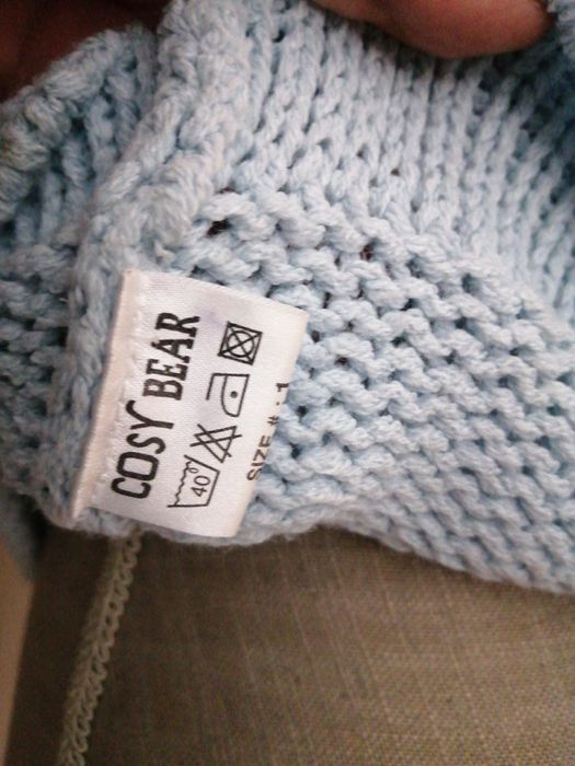 Colete malha azul bebé