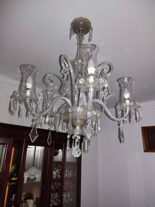 Candelabro de teto em cristal