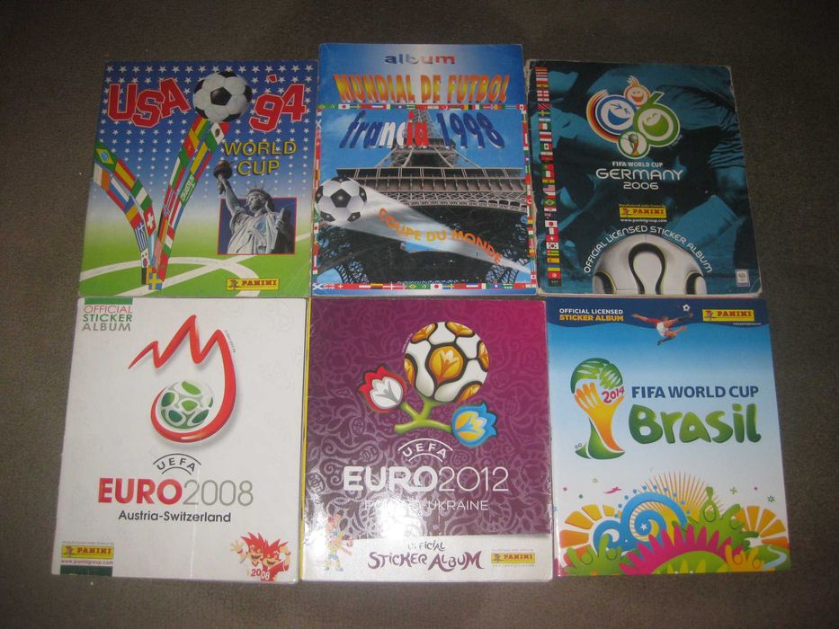 6 Cadernetas de Europeus e Mundiais de Futebol