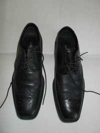 Buty skórzane czarne CLAUDIO CONTI r.43, dł.wkładki 29 cm