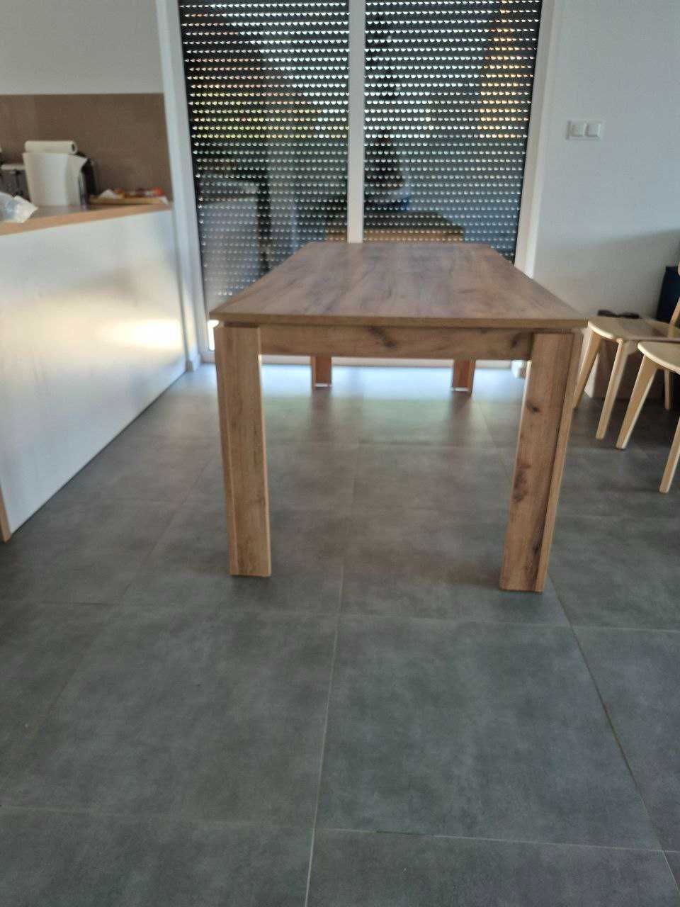 Stół LINTRUP 90×190/280 dąb – rozkładany, solidny design, jak nowy!
