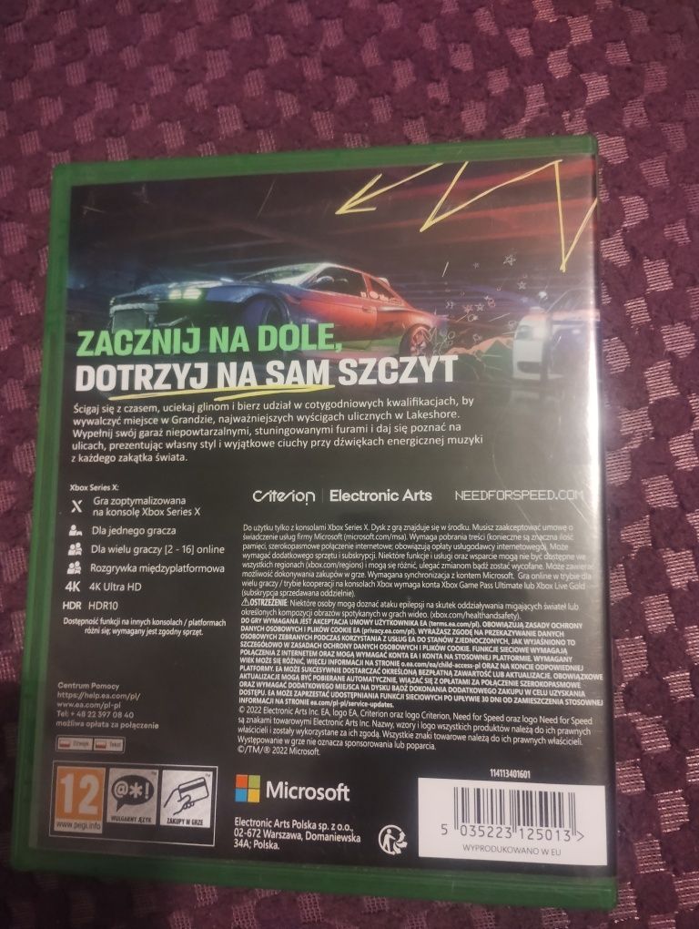 Gra NFS Unbound na Xbox Series X
