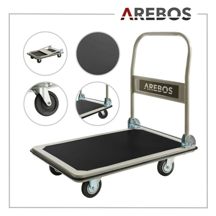 Wózek platformowy transportowy Arebos składany do 300 kg
