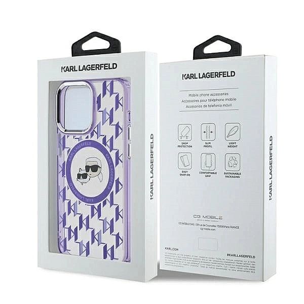 Etui Karl Lagerfeld IML Monogram Karl & Choupette Head MagSafe na iPho
