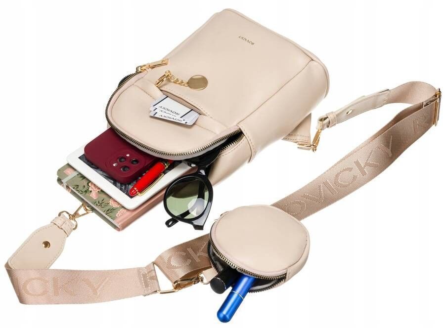 Saszetka damska na ramię wykonana ze skóry ekologicznej - Rovicky