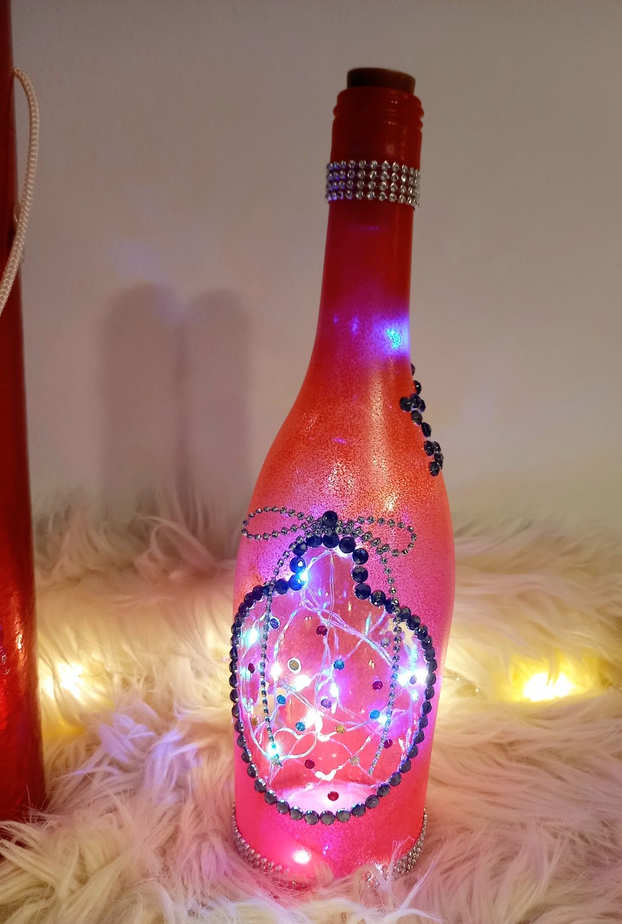Świąteczna dekoracja z lampkami led + pudełko