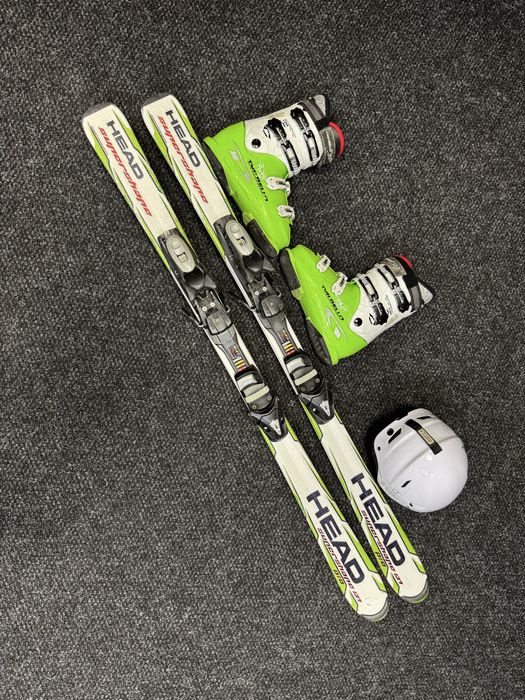 Zestaw Narty Junior Head 137cm + buty dalbello 25cm + kask Bolle