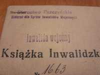 Książka inwalidy wojennego 1948 r.