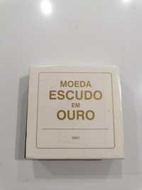 Moeda 1 Escudo 2001 Ouro Flor de Cunho