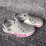 БЕЗ ПРЕДОПЛАТ Crocs bayaband light grey / candy pink кроксы сабо серые