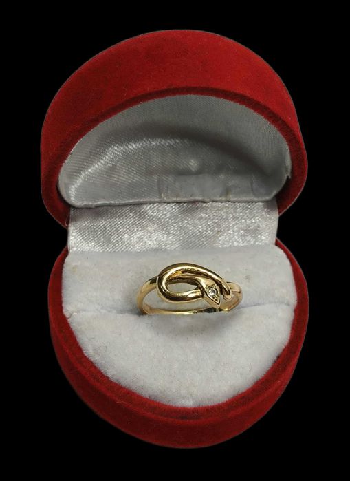 złoty damski pierścionek próba 585 waga 2,52 g rozmiar 16 wąż