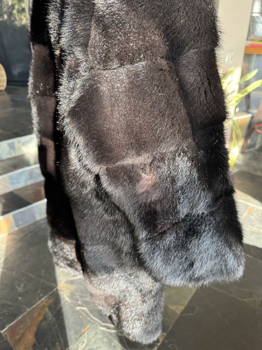 Шуба норка, на зиму, теплая, 90 см