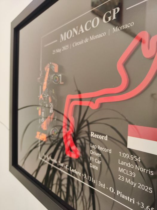 Quadro formula 1 F1  vitória Lando Norris Monaco 2025