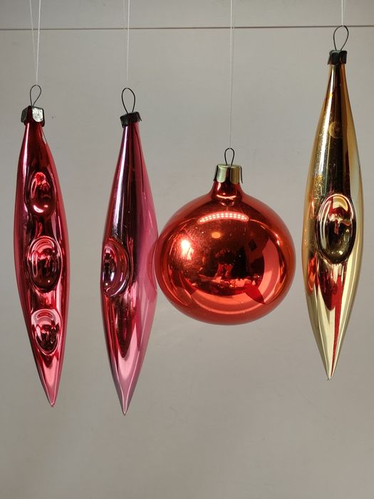 Игрушки на ёлку, ёлочные игрушки монтированные СССР стеклярус