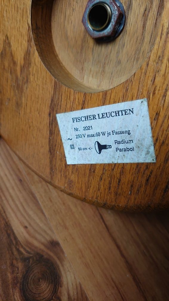 Fischer Leuchten lampka biurkowa lata 70 Ddr Prl Vintage Retro złota b