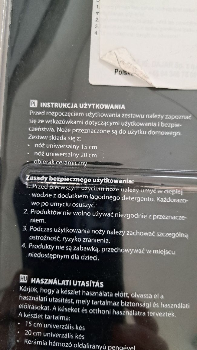 Ambition granite 3 części noże obieraczka nowe