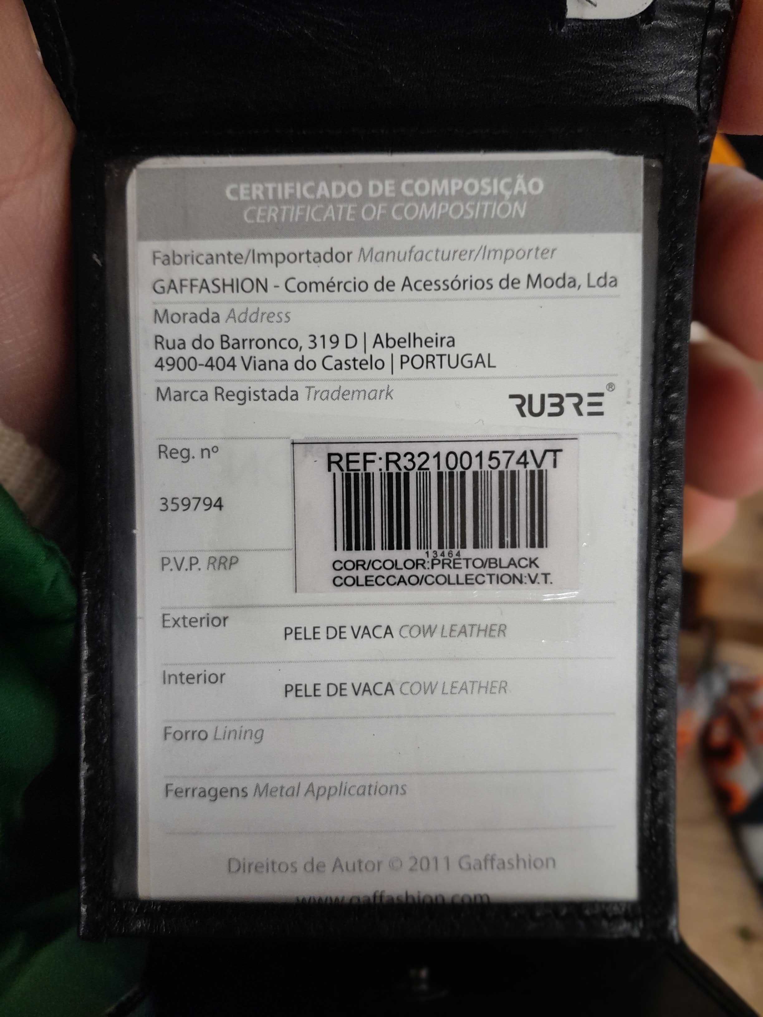 Carteira porta moedas e cartões de pele Rubre