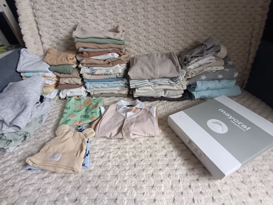 Ubranka dla chłopca r.62 paka nowe i używane ok 58 szt