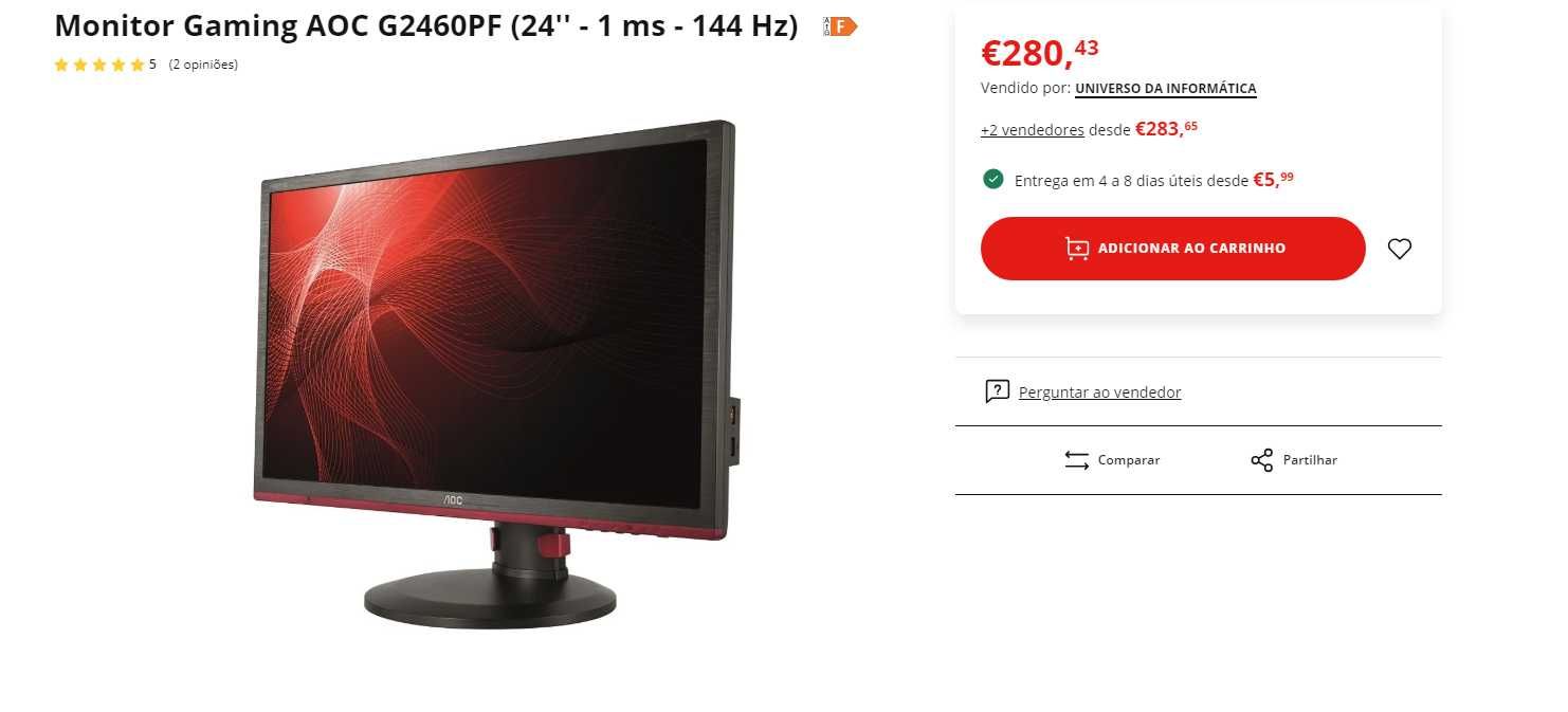 Monitor Gaming AOC G2460PF 144Hz