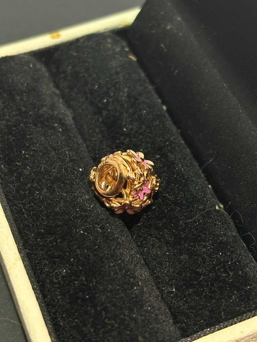 Zawieszka charms Pandora Różowa Ażurowa Stokrotka JAK NOWA!