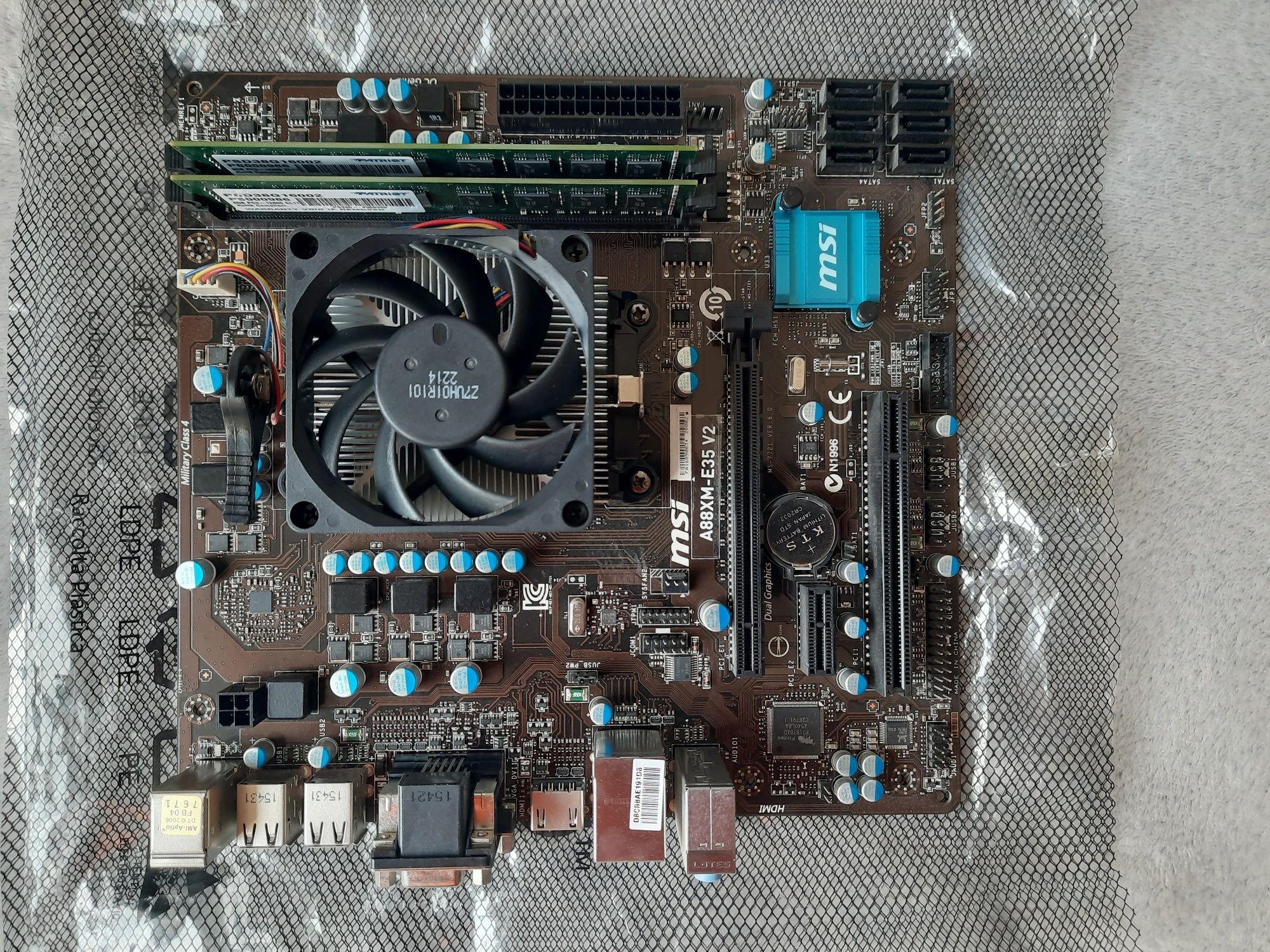 MSI A88XM-E35 V2 + proc + ram + zasilacz