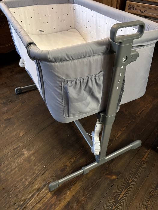 Łóżeczko dostawne dostawka kinderkraft szara turystyczne