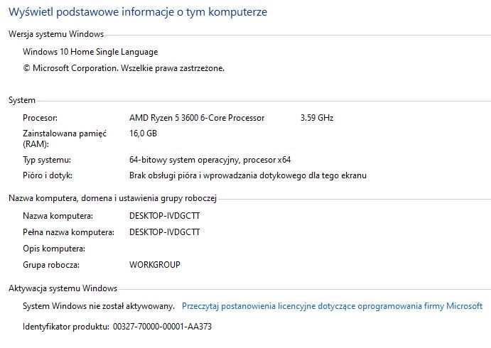 Komputer gamingowy AMD RADEON RYZEN