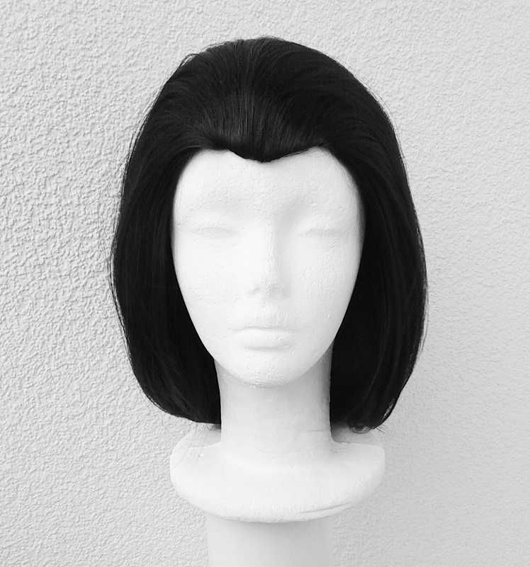 Loki Marvel cosplay wig czarna peruka bez grzywki z zaczesem bob