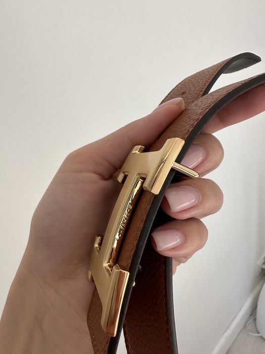 Pasek H 3.2 cm skora naturalna.