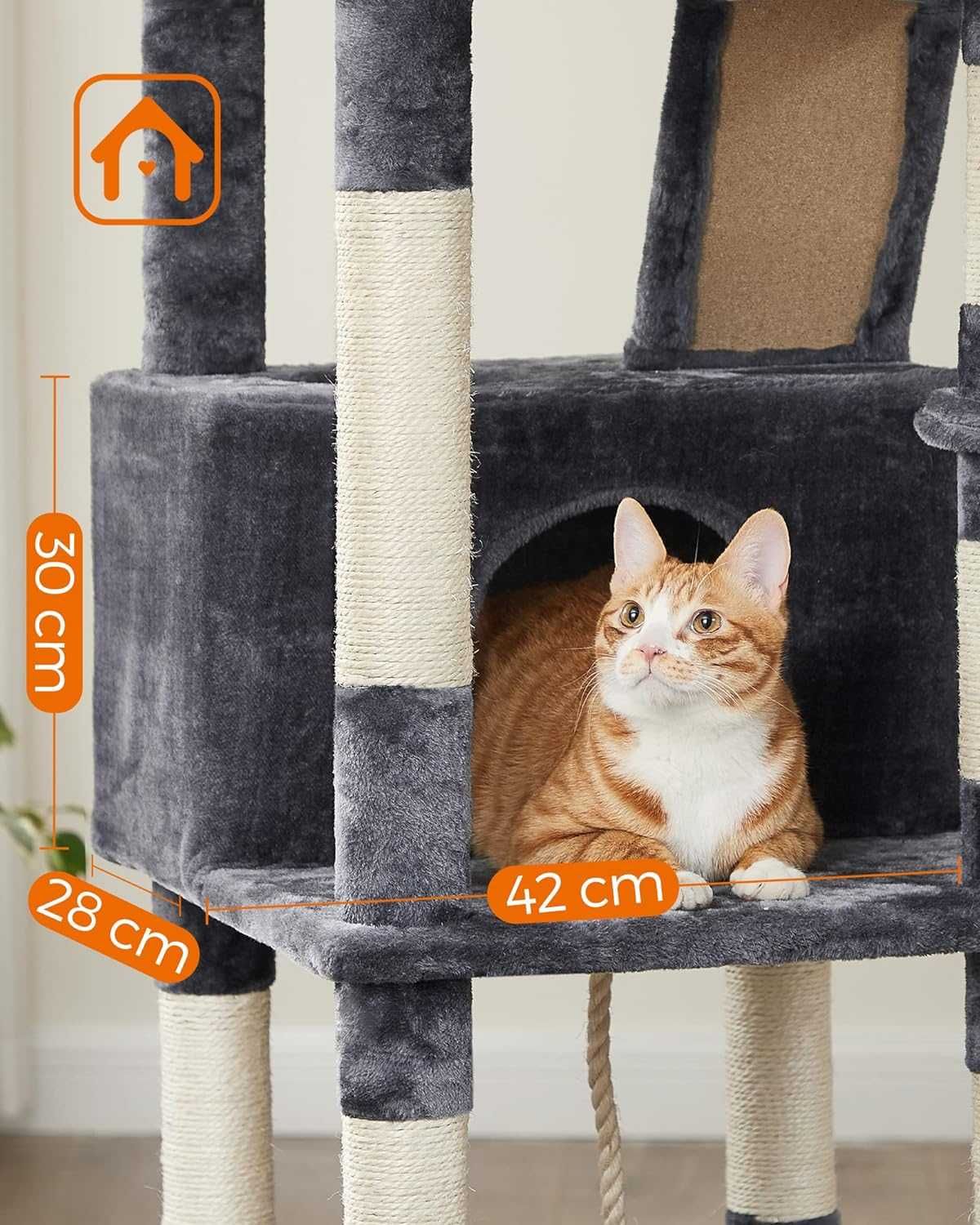 Drapak Dla Dużego Kota Solidny Wysoki XXL Drzewo Legowisko Domek