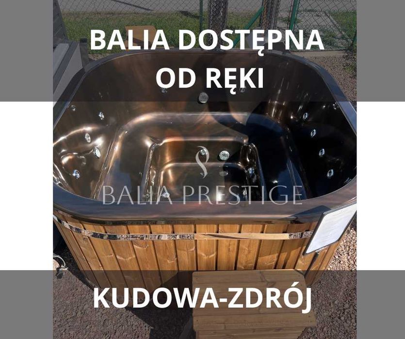Balia Ogrodowa AKRYLOWA kwadratowa brązowy marmur
