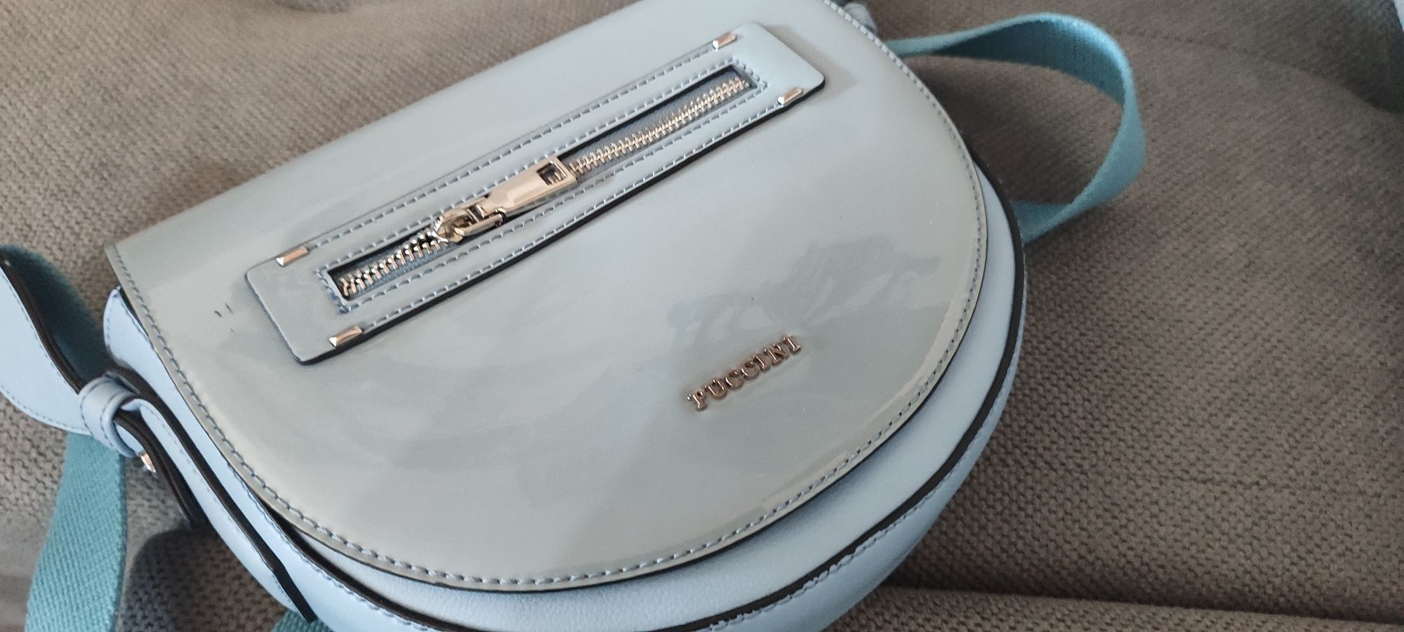 Błękitna niebieska torebka crossbody rogal PUCCINI premium