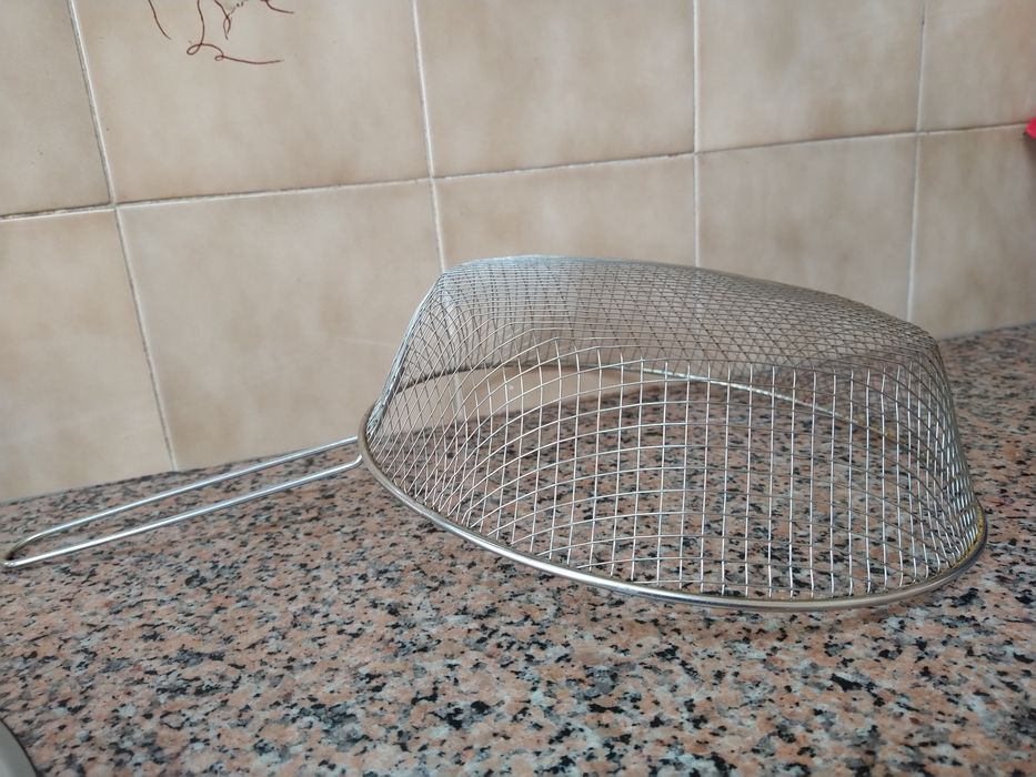 Cesto para fritos fritar fritadeira rede casa cozinha vivenda.