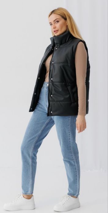 Безрукавка/Жилетка матова з екошкіри