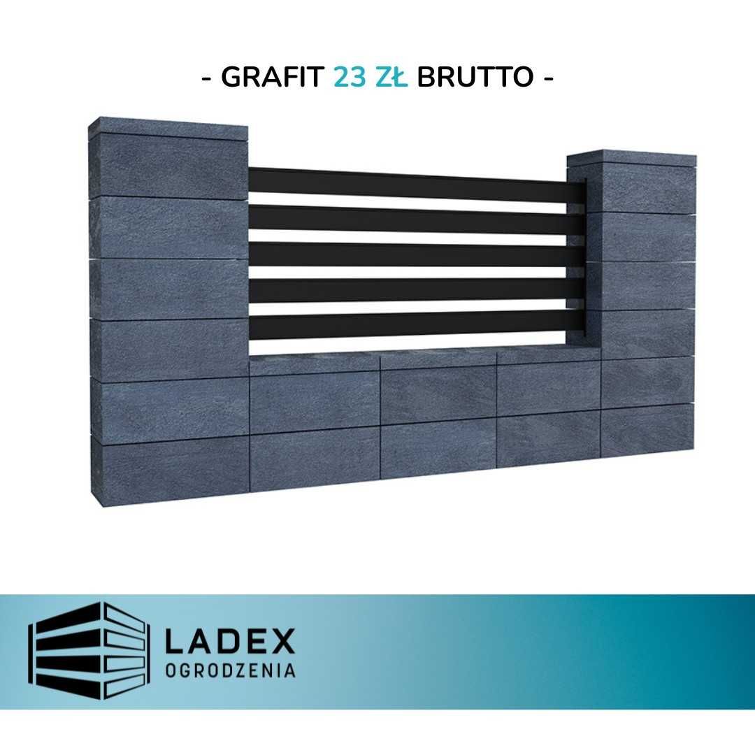 Pustak Ogrodzeniowy Fini PROMOCJA 50x20x20 stalowo-biały, grafit, onyx
