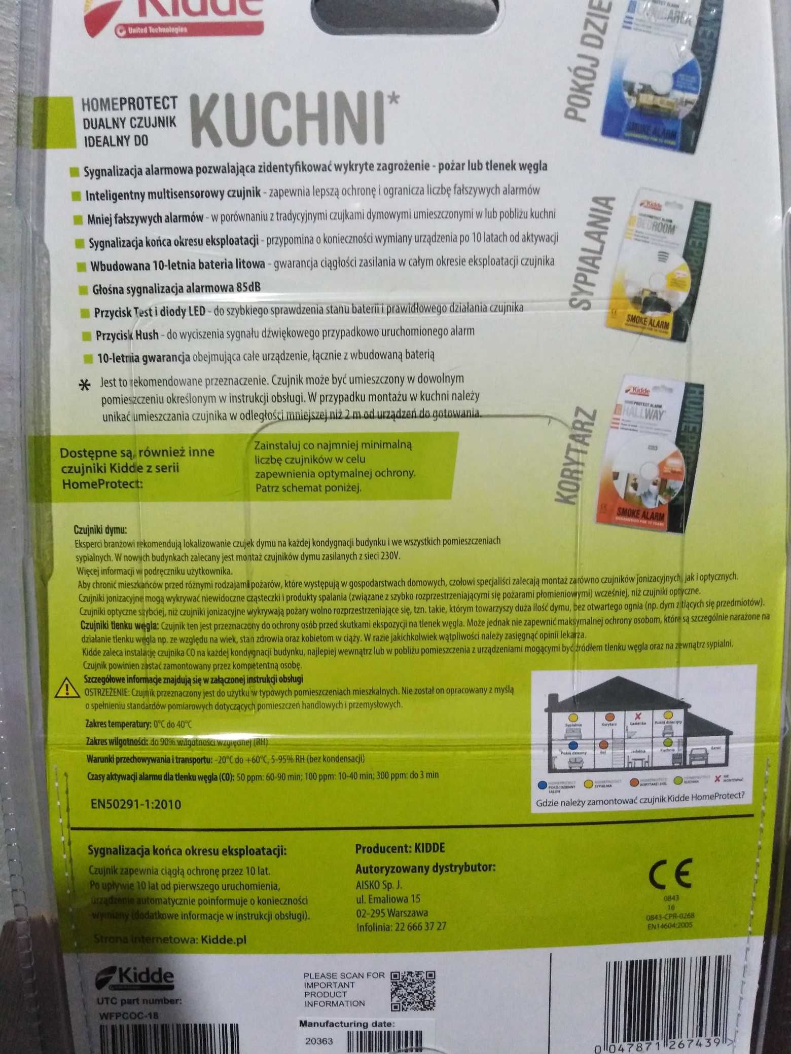 Czujka czadu i dymu Kidde HomeProtect