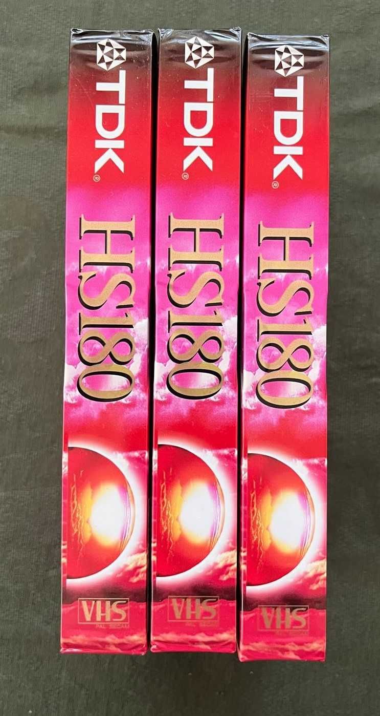 3 Cassetes VHS - TDK HS 180 minutos (novas/seladas)