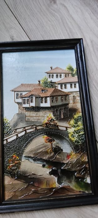 Stary obraz ręcznie malowany - sygnowany