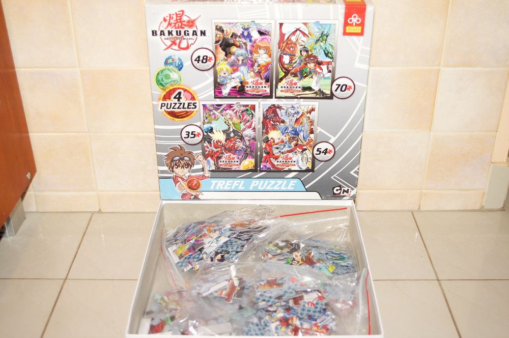 Maskotka Barney, gra kapsle, Puzzle Euro, Bakugan TREFL