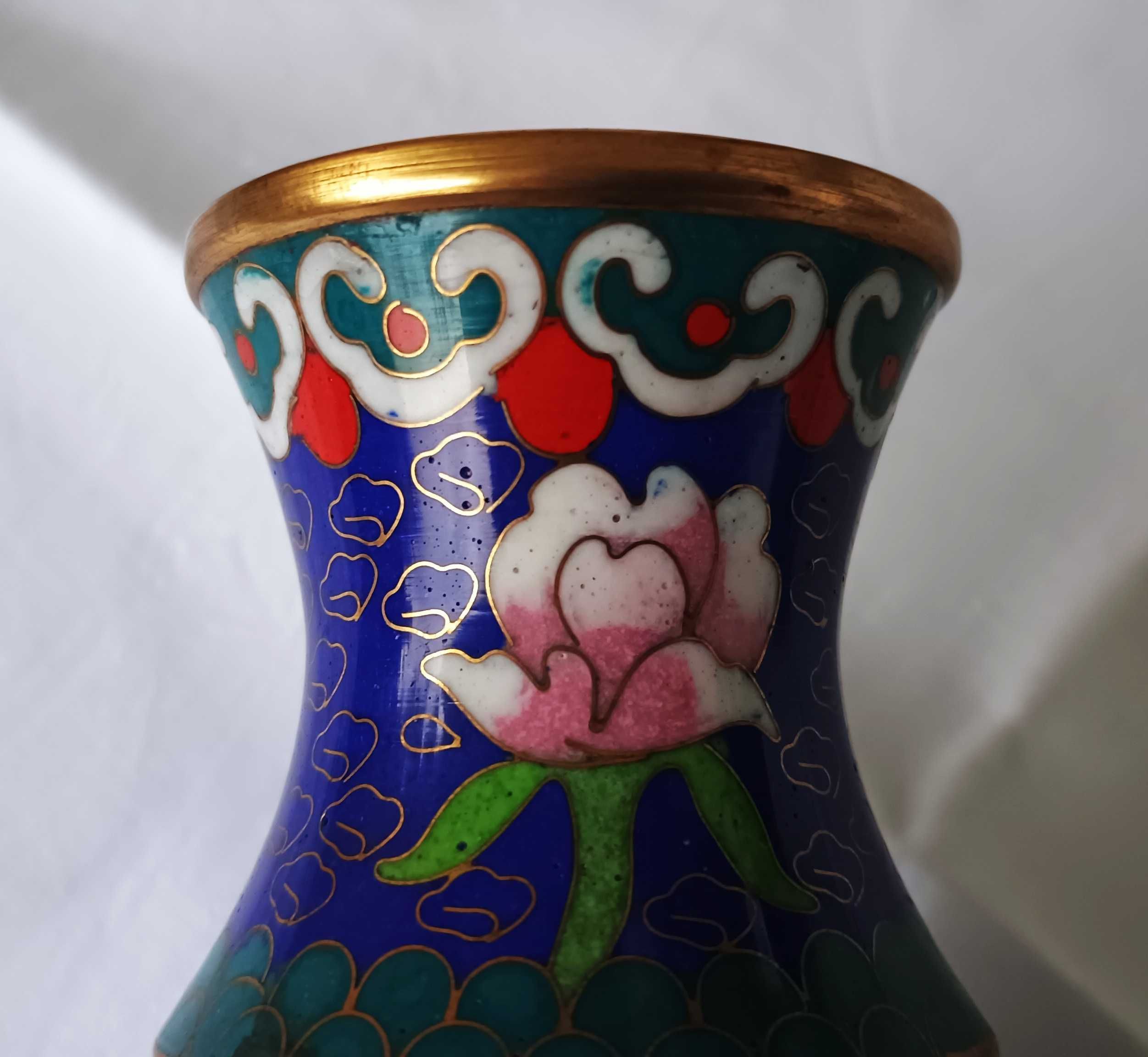 Wazon Cloisonne, emalia komórkowa