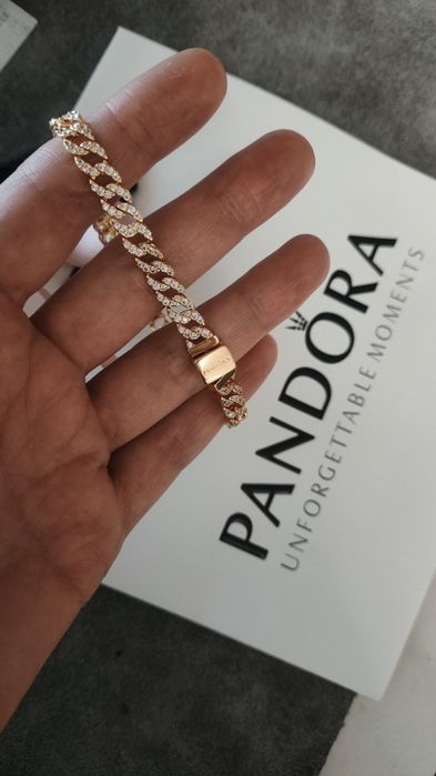 Пандора s925 ale Pandora браслет Паве кубинське плетіння