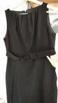 Sukienka elegancka czarna 40 L midi Bolero wszyty pasek marszczenia