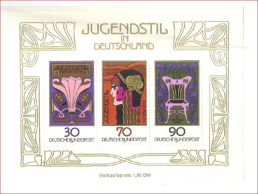 Znaczki pocztowe - Briefmarken Jugendstil in Deutschland.