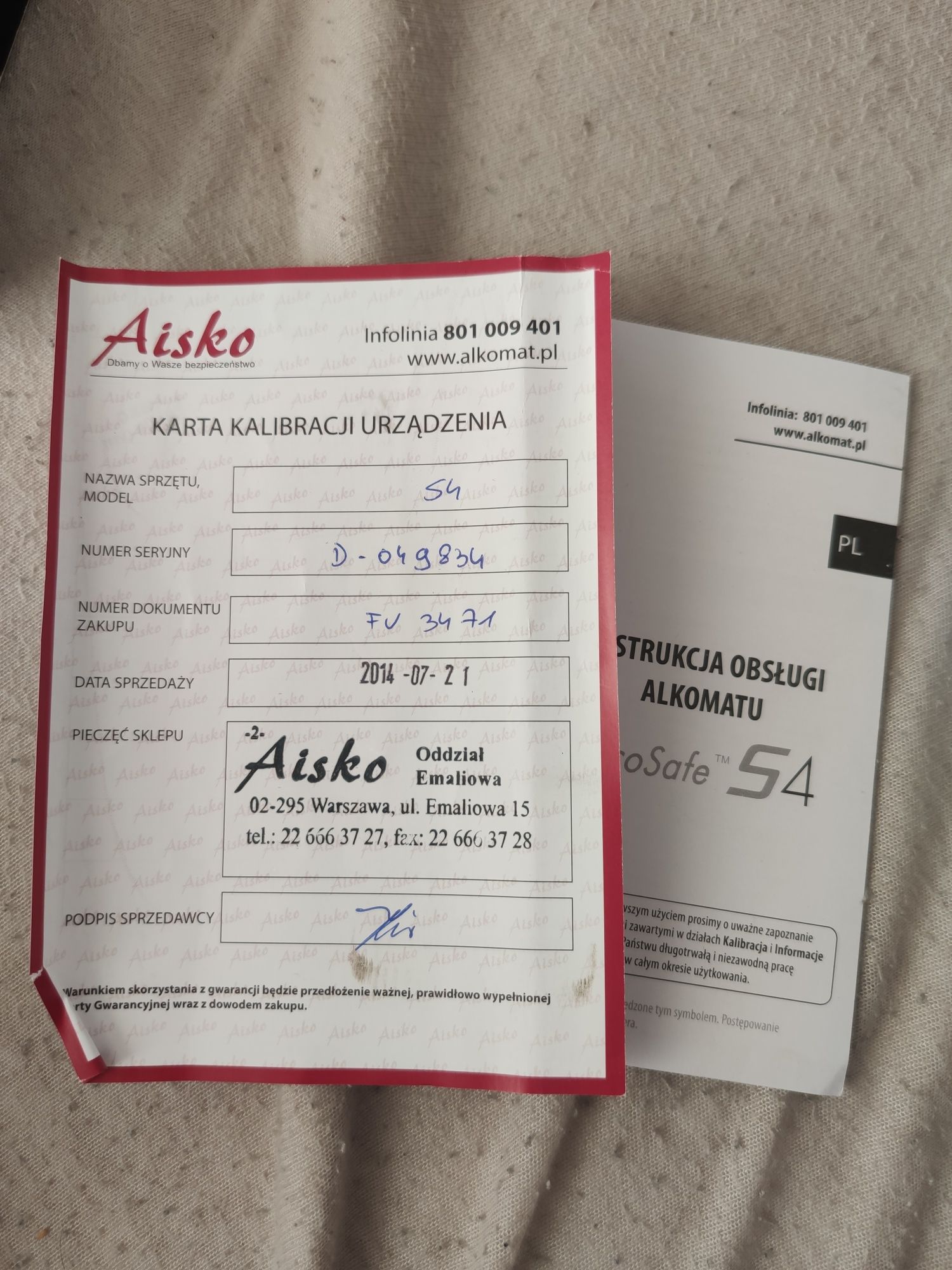 Alkomat cyfrowy AlcoSafe S4