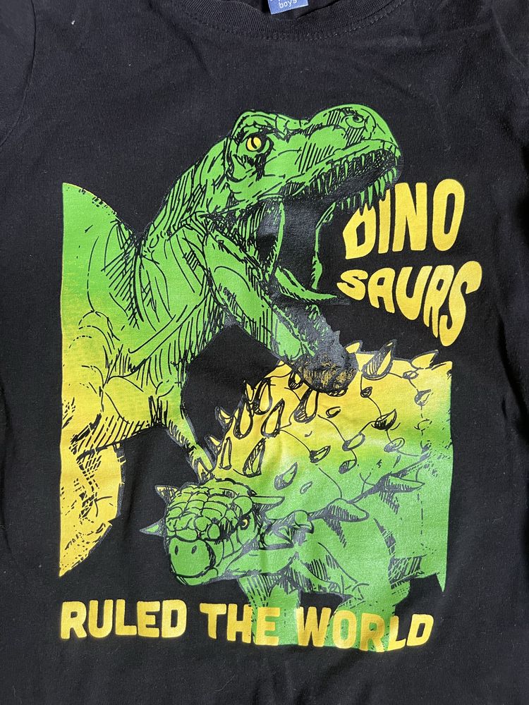 Koszulka z dlugim rękawem z dinozaurem 128